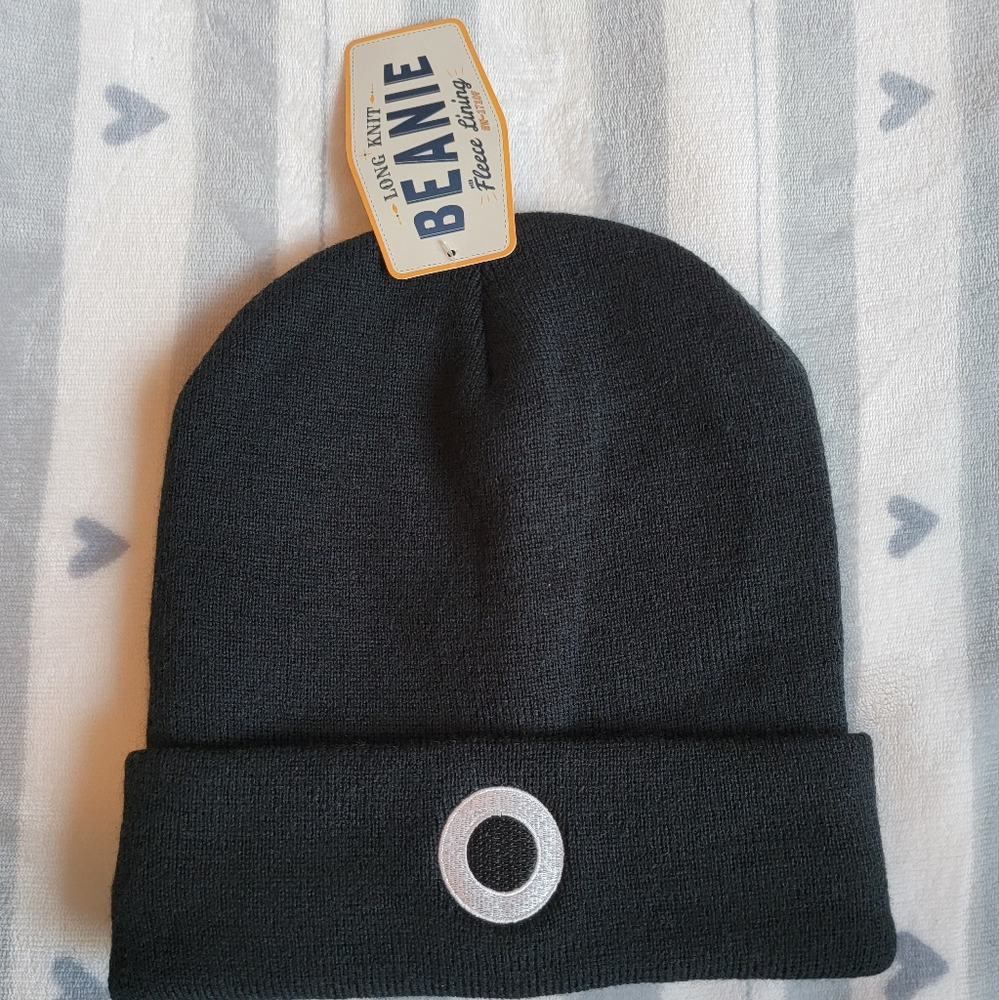 Long knit beanie with fleece lining